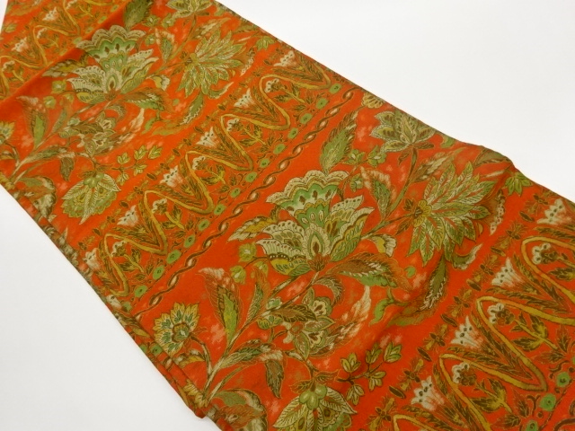 JAPANESE NAGOYA OBI / WOVEN FLORAL PLANTS